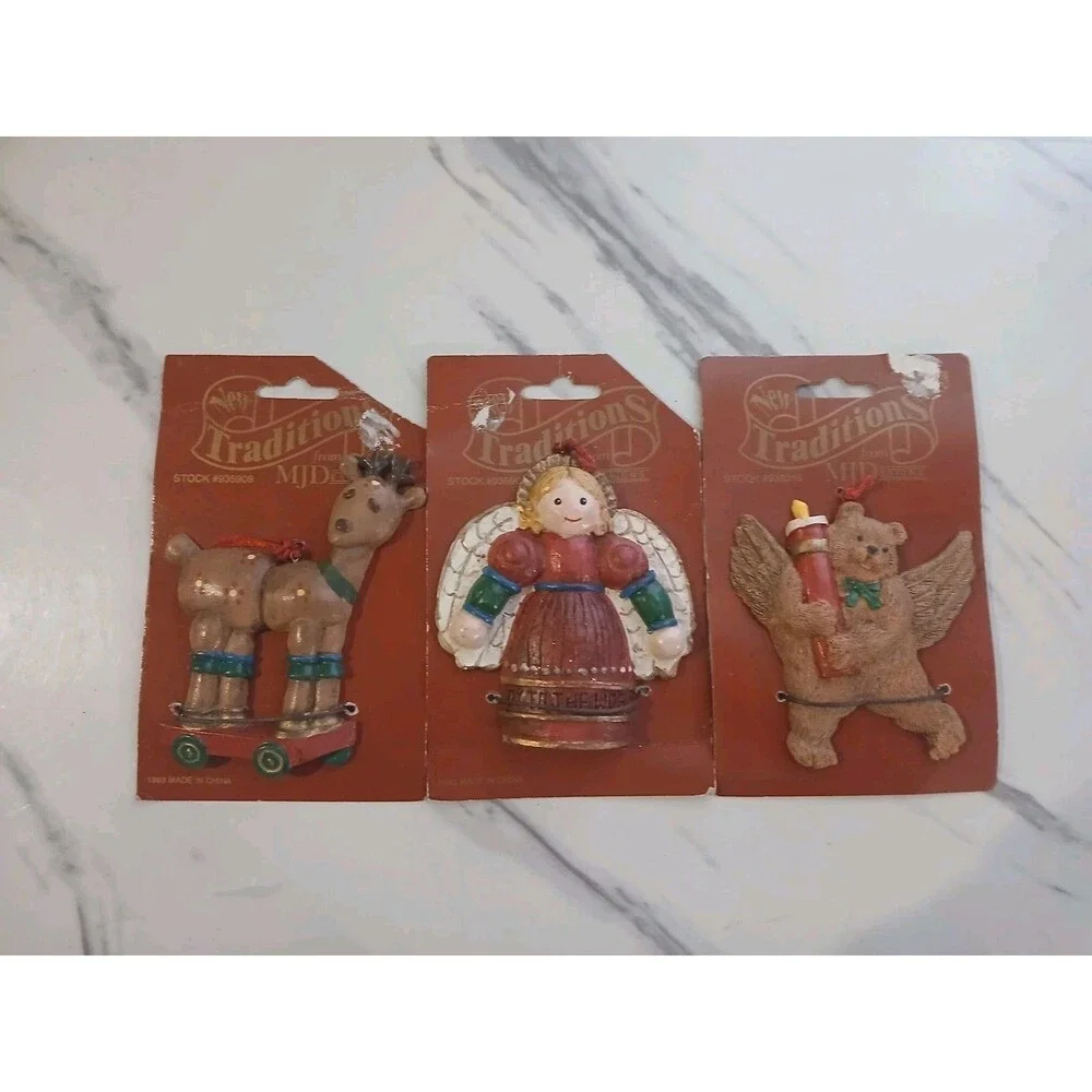 Vintage MJ Designs Christmas Ornaments